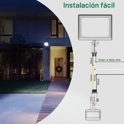 Vista 7 de Sensor de movimiento, detector de movimiento de repuesto de 180 grados, tiempo ajustable y sensibilidad de detección de hasta 60 pies, 3 modos