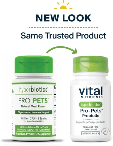 Vista 2 de Hyperbiotics Pro Pets Probióticos Probióticos para perros y gatos Tabletas masticables pequeñas en forma de perla de tamaño micro Entrega