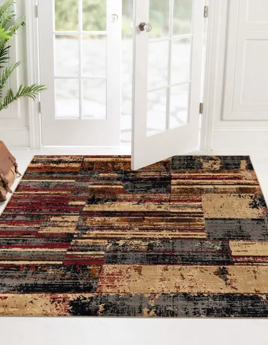 Vista 11 de Unique Loom Saturn Collection - Alfombra de área Vue (Runner 2 pies 2 pulgadas x 5 pies 0 pulgadas, multi/beige)