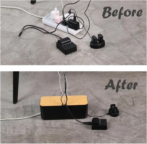 Vista 2 de Juego de Cajas de Gestión de Cables Changsuo, Cajas Organizadoras de Cables para Extensión de Cables, Tira de Alimentación, Protector Contra