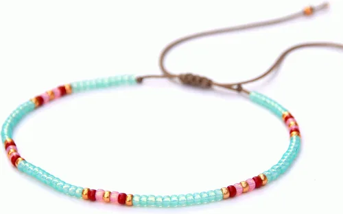 Vista 7 de Tobillera para mujer, tobillera de playa impermeable con cuentas únicas y coloridas, estilo bohemio, bohemio, hippie, nativo americano, hecho a mano