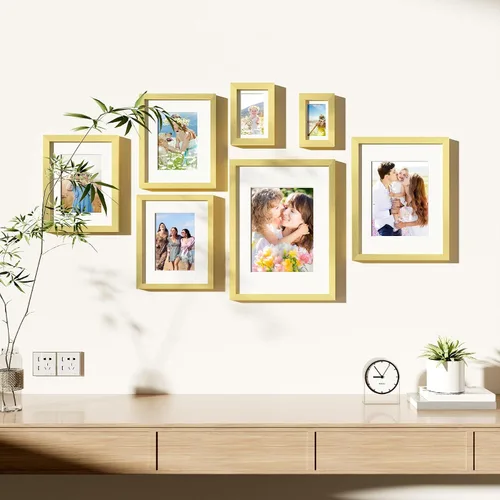 Vista 5 de decorUhome Paquete de 10 marcos de fotos de 4 x 6 pulgadas, decoración de Dorado
