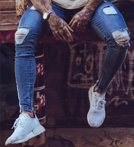 Vista 3 de Pantalones de mezclilla ajustados para hombre
