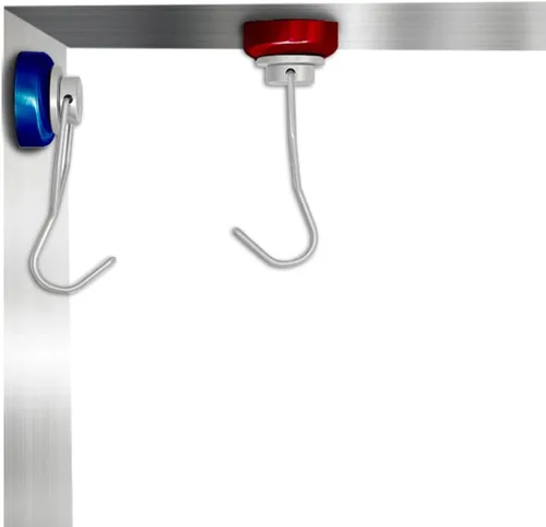 Vista 9 de Paquete de 9 ganchos magnéticos para cabinas de crucero, ganchos magnéticos para colgar en el refrigerador, imanes coloridos resistentes