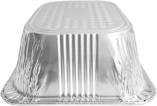 Vista 8 de Sartén para asar mesa de vapor de aluminio extra profundo de 4 pulgadas de tamaño medio (1/2) - Recipientes desechables ideales para hornear
