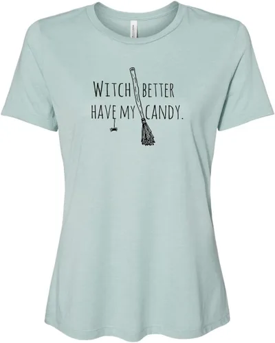 Vista 9 de Cute Women's Screen Printed Crew Neck Tee, Shirts With Sayings, Dusty Blue or Olive