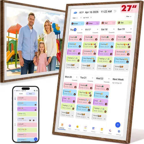 Vista 16 de Calendario digital inteligente de 10.1" con gráfico de tareas y pantalla 10.1-negro