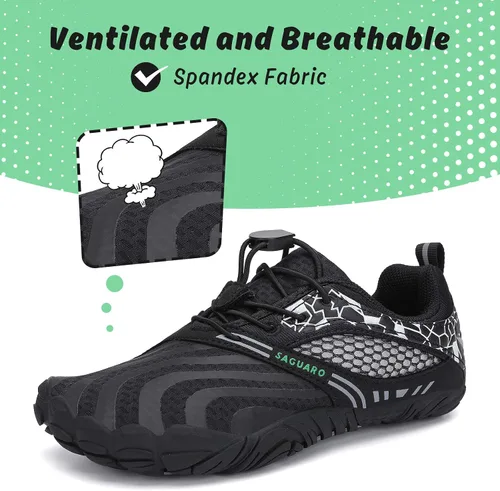 Vista 2 de SAGUARO Zapatos de agua para niños y niñas, de secado rápido, zapatos deportivos ligeros (niños pequeñosniños grandes), Negro