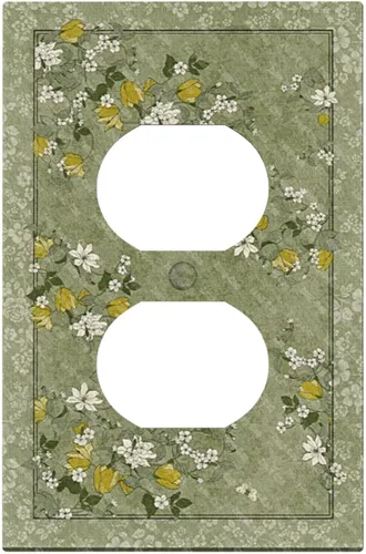 Vista 256 de Decorative Outlet Covers Blue Background White Cat Daisy Floral 2-Gang 1-Gang Wall Plate Single Toggle/Rocker Farmhouse Style Light Switch Covers