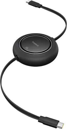 Vista 9 de Baseus Cable USB C a USB C, cable de carga rápida retráctil USB C 5A de 100 W, cable de carga rápida USB tipo C de 4 etapas de longitud