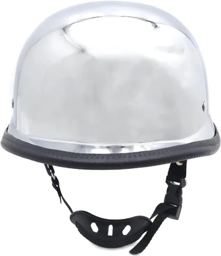 Vista 9 de (Talla L) Casco plateado DOT motocicleta alemán de media cara Biker Street Chopper Cruise [P/N: MT506-003-L-CD] Talla grande