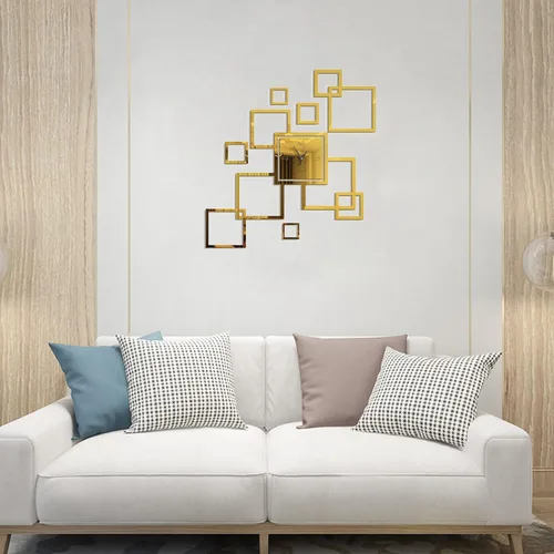 Vista 9 de Reloj de pared 3D DIY para decoración de sala de estar, moderno, silencioso, sin tictac, gran creatividad, sin marco, relojes de pared acrílicos
