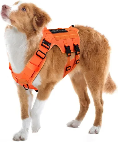 Vista 34 de Arnés táctico para perros - PETNANNY Chaleco para perro de servicio para perros grandes Cobertura corporal completa en arnés para perros de Rosa