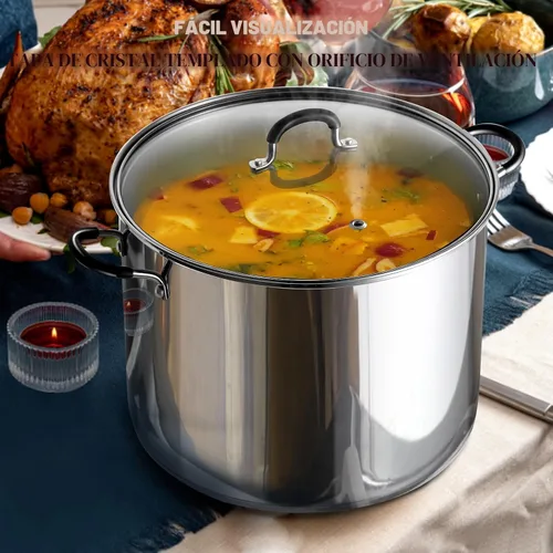 Vista 3 de Sartén para saltear con tapa Cook N Home, de acero inoxidable 10", Plateado