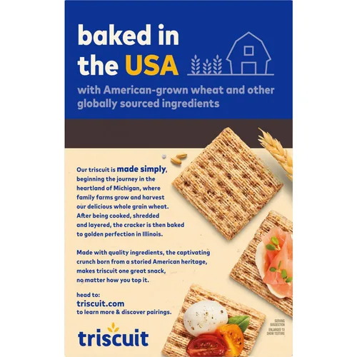 Vista 17 de Triscuit galletas de trigo integral de grano entero con sabor a pimienta negra molida y aceite de oliva, 6 cajas de 8.5 onzas cada una Lunch