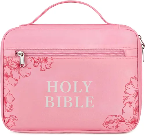 Vista 13 de JIANYA Funda para la Biblia para mujer, fundas de Biblia de leopardo para mujer, con asa y bolsillo con cremallera