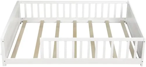 Vista 7 de Bellemave Cama Montessori de tamaño matrimonial con tablillas Blanco