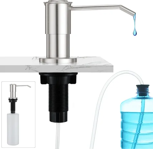 Vista 11 de CREA Dispensador de jabón de cocina, dispensador de jabón para encimera para fregadero de cocina, dispensador de jabón integrado negro