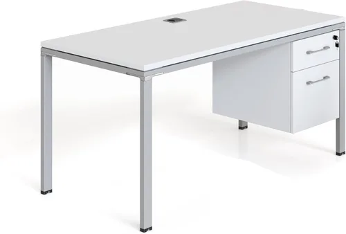 Vista 7 de Boss Office Products Simple System Escritorio individual con pedestal, 48 x 24 pulgadas, madera flotante Driftwood