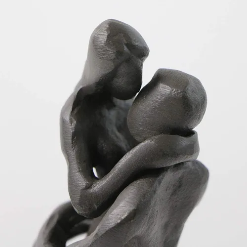 Vista 6 de Escultura de beso apasionado, estatua de hierro, romántica, adorno de metal, figura de pareja, decoración para el hogar y la oficina (A2 Kiss)