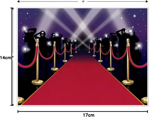 Vista 7 de Red Carpet Insta-Mural - Accesorio de fiesta (1 unidad) (1/paquete)