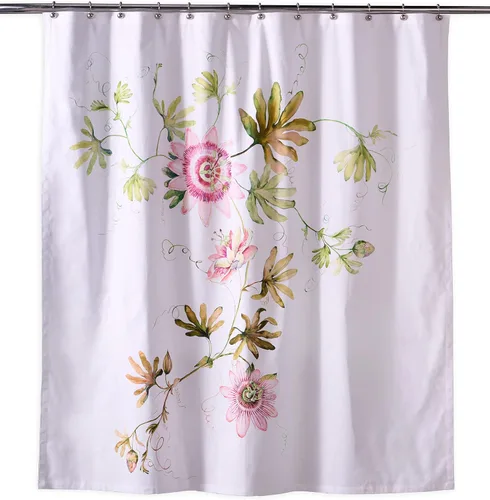 Vista 12 de Maison d' Hermine Cortina de ducha 100% algodón, un panel, 70 x 72 pulgadas, cortinas de ducha de tela lavable para baño, fácil de colgar con 12