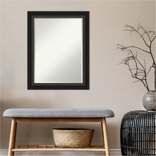 Vista 2 de Amanti Art Espejo de baño de bronce para sobre fregadero, 29 x 23 pulgadas, espejo rectangular de bronce aceitado, marco tradicional medio, se