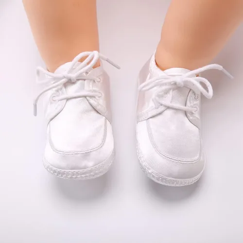Vista 2 de Booulfi Conjunto de botines y calcetines para bebés recién nacidos para bautizo