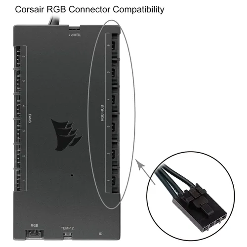 Vista 3 de Cable adaptador de 4 pines airgoo, solo para el conector RGB de 4 pines del controlador Corsair Commander Core XT, conversión a conector ARGB de 5 V