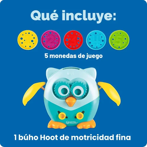 Vista 7 de Learning Resources Hoot the Fine Motor Owl - 6 piezas, a partir de 18 meses, juguetes para niños pequeños, motricidad fina y sensorial para niños