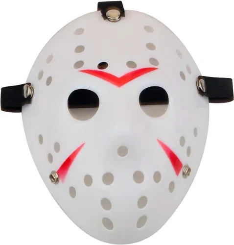 Vista 3 de Gmasking Friday the 13th Hockey Horror Jason vs. Freddy máscara Disfraz para Halloween., talla única , BlancoRojo