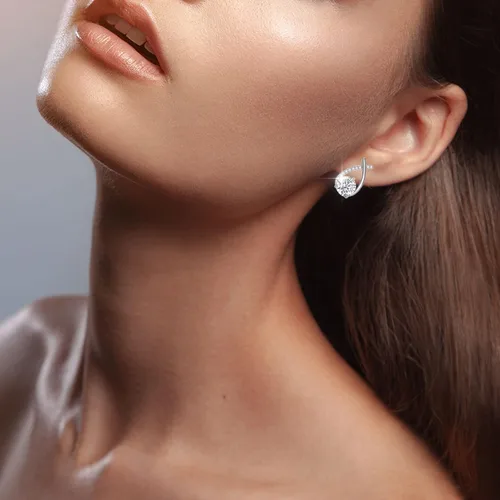 Vista 7 de Dainty Simplicitys - Aretes de circonita con cola de pez para mujeres y niñas, minimalismo, aretes chapados en lágrima, aretes de doble torsión