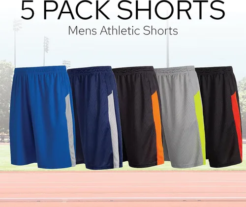 Vista 6 de Pantalones cortos deportivos para hombre, pantalones cortos de baloncesto para hombre, pantalones cortos activos para entrenamiento, gimnasio, correr