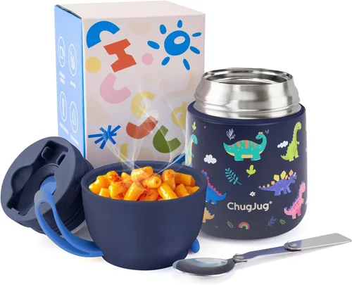 Vista 12 de Termo de sopa de 15 onzas para comida caliente para niños, tarro de comida aislado con cuchara, recipiente térmico para almuerzo, boca ancha vacío