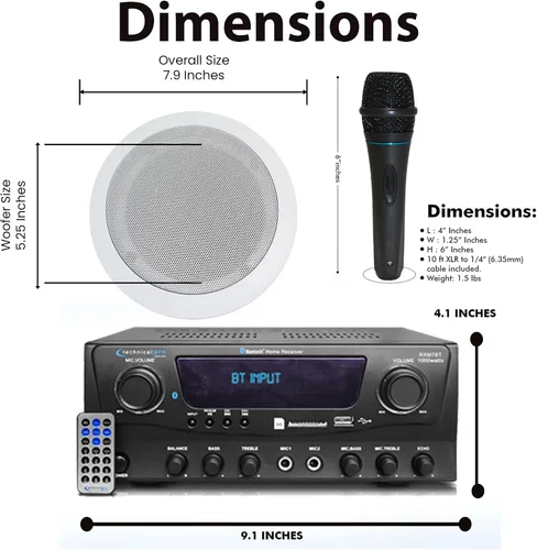 Vista 2 de Kit de sistema de cine en casa receptor Bluetooth de 1000 vatios