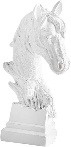 Vista 5 de Decoración de estatua de cabeza de caballo, figuras de resina, 3 esculturas para arreglo adorno, regalo coleccionable, L