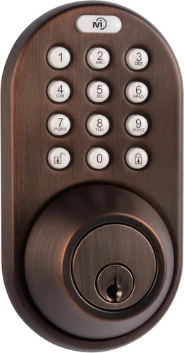 Vista 2 de MiLocks - Cerradura electrónica para puerta de entrada sin llave, DF-02OB Oil Rubbed Bronze