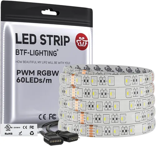 Vista 9 de BTF-LIGHTING RGBW LED Strip Cool White 16.4ft 60LED DC12V UL Listed IP30 RGB+blanco frío