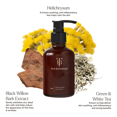 Vista 2 de True Botanicals Limpiador nutritivo transparente Hidrata suavemente y refresca la piel seca Tipos de piel grasa y sensible Dermatológicamente