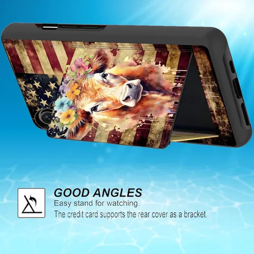 Vista 3 de Funda para tarjetas de crédito, doble capa híbrida a prueba de golpes, protección contra caídas con función atril para iPhone 17 de 6.3 pulgadas
