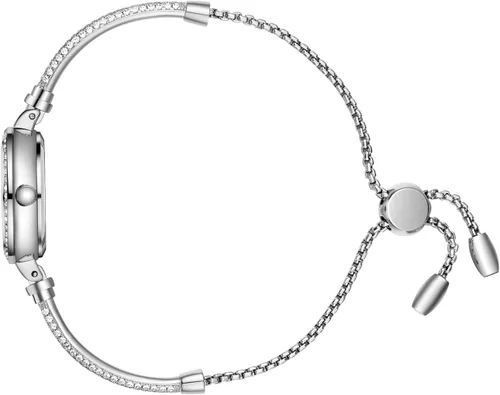 Vista 2 de Reloj de pulsera pequeño de oro rosa para mujer, vestido de diamante, analógico, hexagonal, mini reloj impermeable para mujer