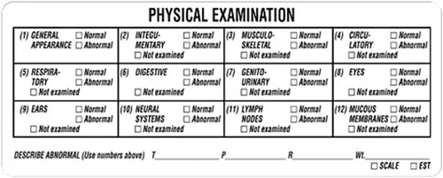 Vista 11 de Examen físico canino veterinario, Doctor Stuff Veterinarian Stickers, 2-1/2" x 2-1/2", Blanco, 240/Roll, Tabbies Vet V-AN315