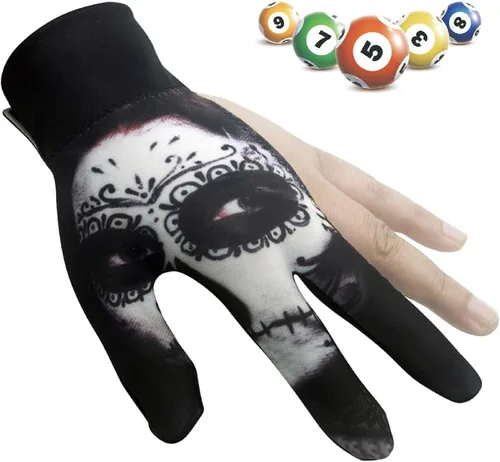 Vista 8 de Guantes de billar con 3 dedos para hombres y mujeres, elásticos, antideslizantes, resistentes al desgaste, transpirables, para la mano izquierda