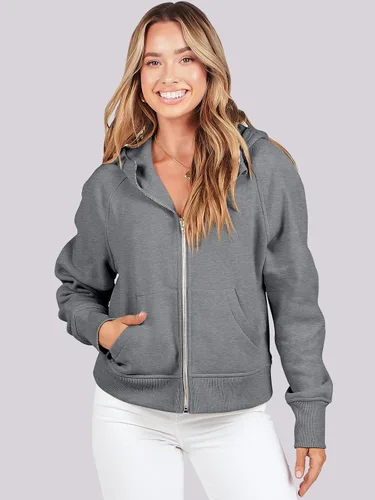 Vista 9 de ANRABESS Sudaderas con capucha recortadas con cremallera para mujer, sudaderas de forro polar con cremallera, suéteres con capucha, suéteres 2024