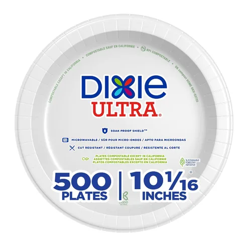 Vista 11 de Dixie Ultra - Platos de papel pesados de 8.5 pulgadas por GP PRO, diseño botánico Pathways, 500