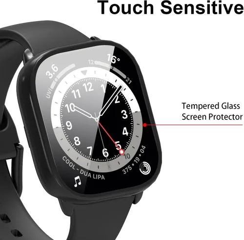 Vista 4 de Protector de pantalla para Amazfit GTS 4 Mini Smartwatch, paquete de 2 protectores de policarbonato duro, carcasa completa, accesorios para GTS 4