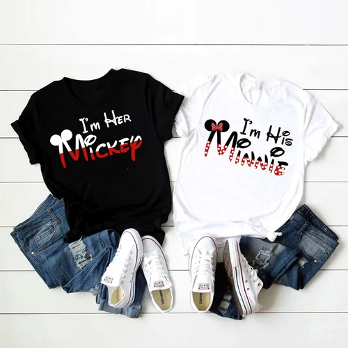 Vista 3 de Camisas a juego para parejas, para él o ella, para parejas, camisa de amor para hombres y mujeres, conjunto de camisetas MM para el día de San