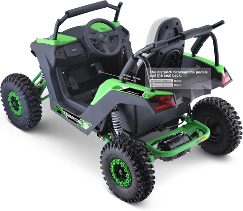Vista 7 de MotoTec Raider Kids UTV 48v 1200w suspensión completa azul