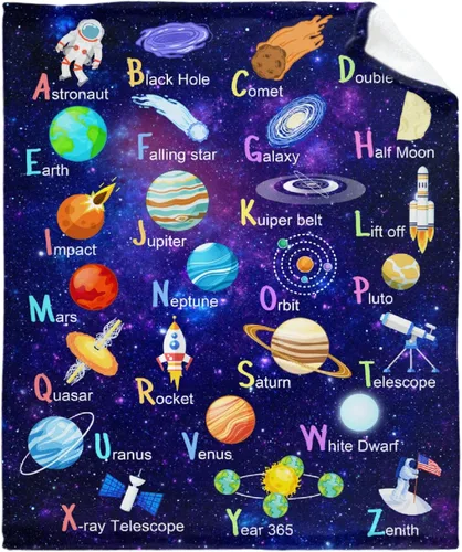 Vista 13 de Manta de franela con diseño del alfabeto de animales, súper suave, ligera, para niños, adultos, adecuada para sofá, cama, campamento, viajes, todas