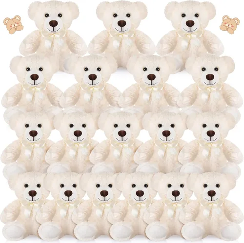 Vista 8 de Zhanmai 18 osos de peluche de 14 pulgadas, regalos a granel, juguetes de oso de peluche para cumpleaños, baby shower, graduación (marrón claro)